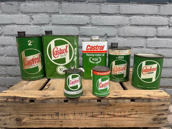 Vintage Castrol Olieblikken Collectie - Decoratief, Verzamelen, Gebruikt, ., ., .