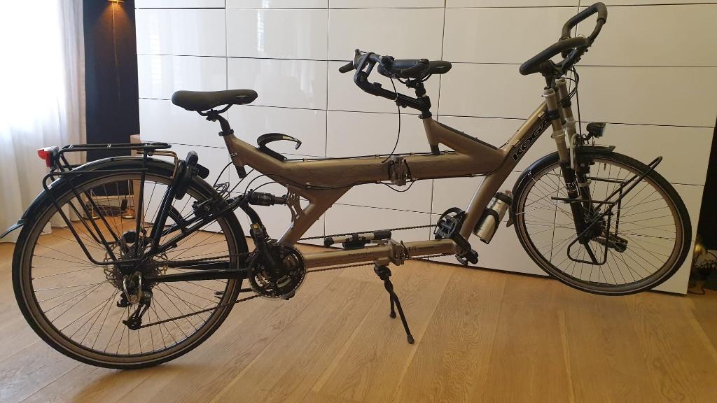 Koga Miyata Twin Traveler, vouwfiets, kan achter op de auto, Fietsen en Brommers, Fietsen | Tandems, Ophalen, Opvouwbaar, Velgrem