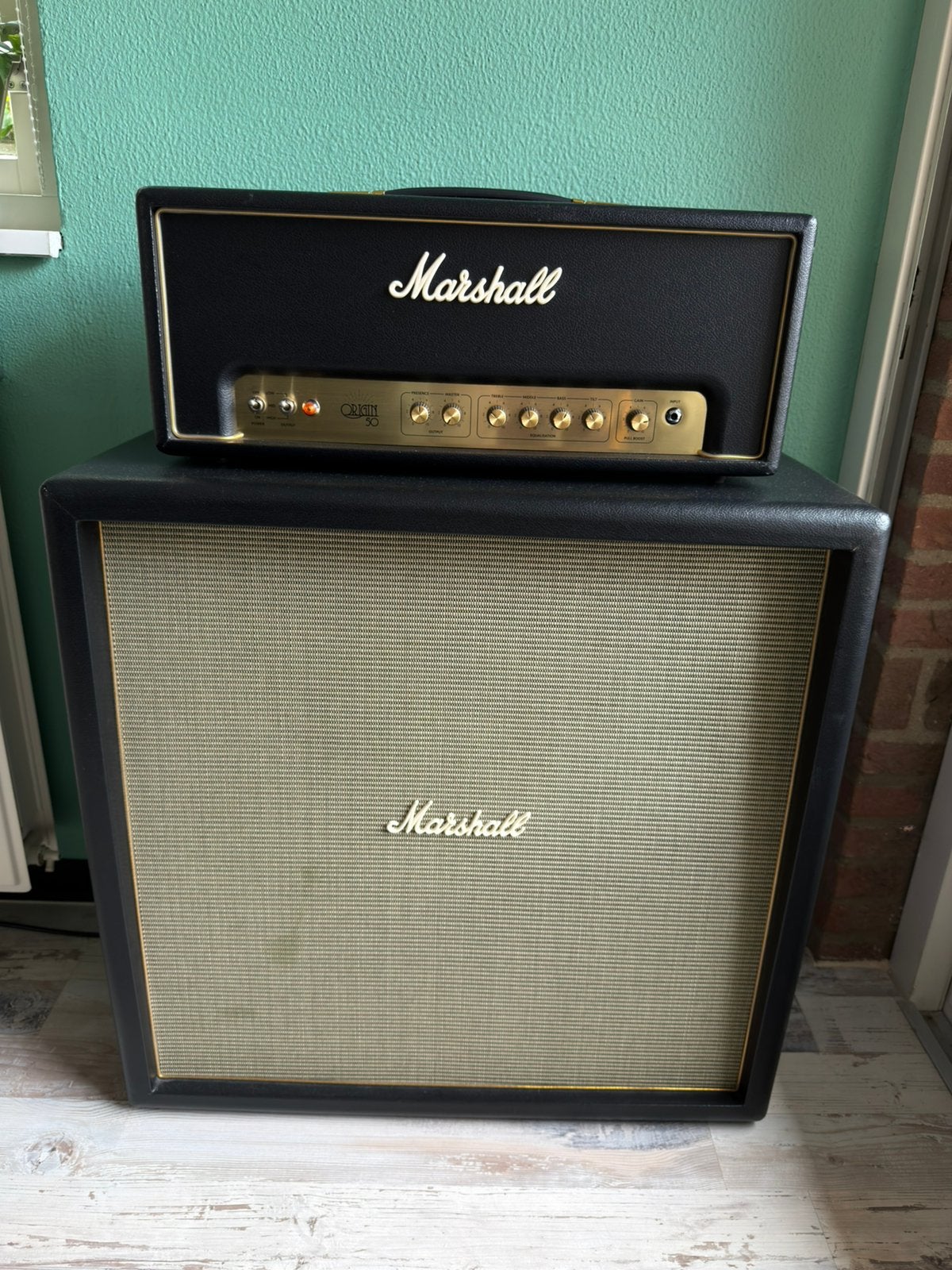 Marshall Origin 50H + Marshall Origin 412B, Muziek en Instrumenten, Versterkers | Bas en Gitaar, Ophalen, Gebruikt, Gitaar, 50 tot 100 watt