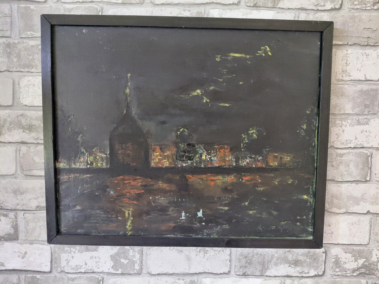 Hoofdtoren Hoorn 1983 - Olieverfschilderij, Ophalen of Verzenden