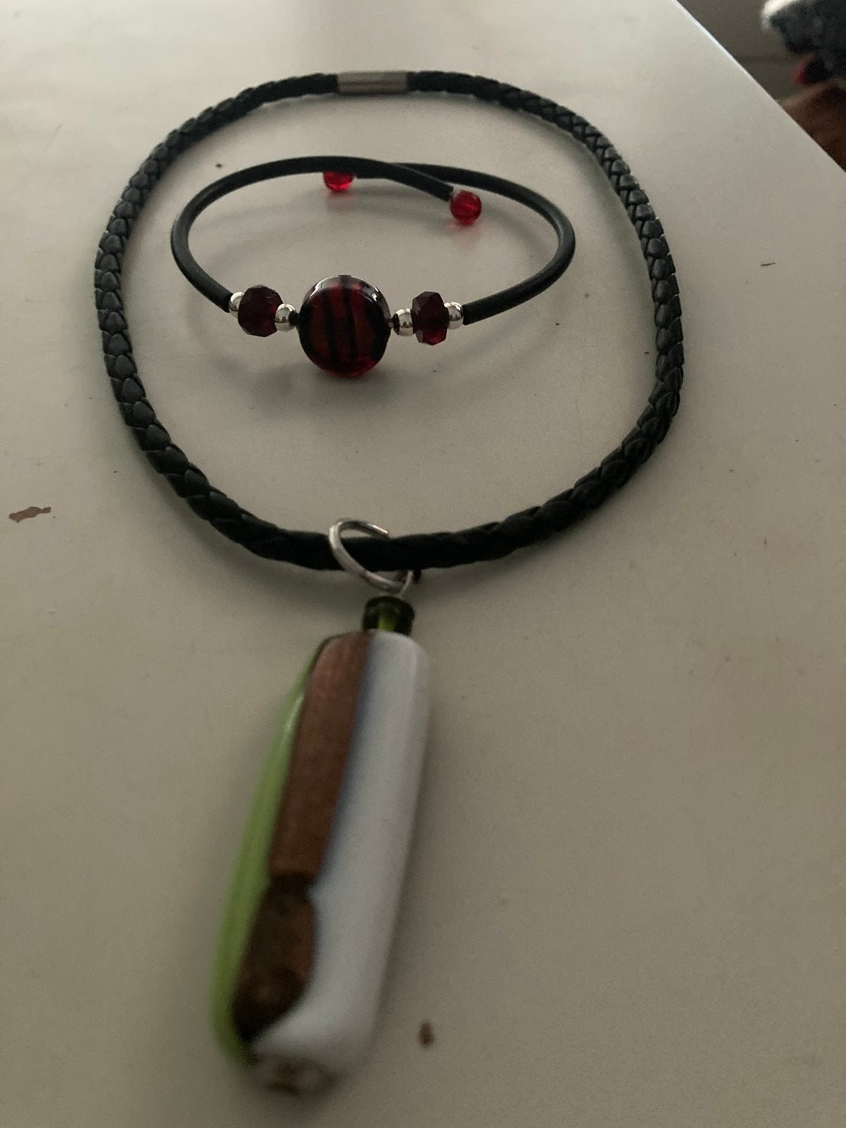 Gloednieuwe Murano ketting en armband ban Murano., Ophalen of Verzenden, Nieuw, Blauw, Overige materialen