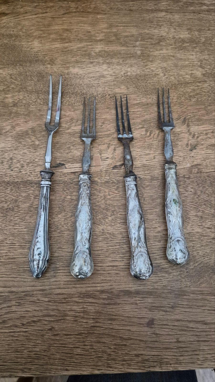 Antieke zilveren vorken - Set van 4, Ophalen of Verzenden