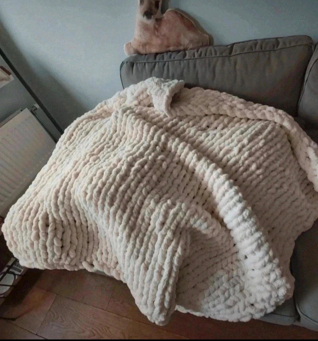 Chenille superzachte woondeken, Huis en Inrichting, Woonaccessoires | Plaids en Woondekens, Ophalen of Verzenden, Nieuw