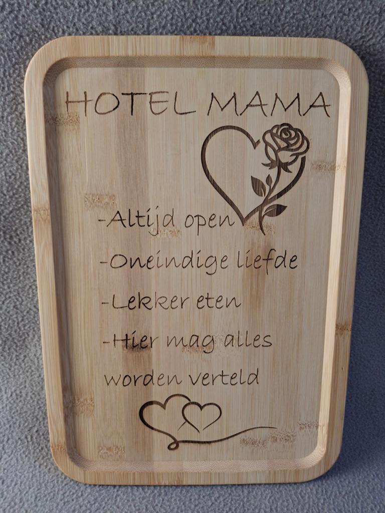 Hotel Mama borrel/snijplank, Huis en Inrichting, Hout, Snij-/serveerplank, Nieuw, Ophalen of Verzenden