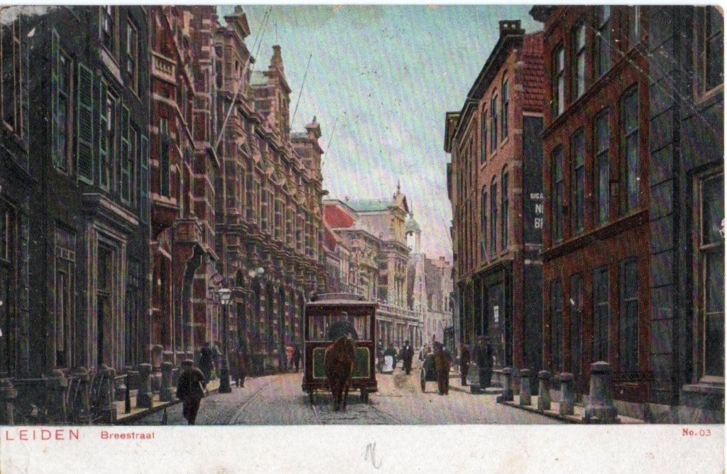 Leiden, Breestraat met Paardentram.6796, Verzenden, Voor 1920, Gelopen, Zuid-Holland