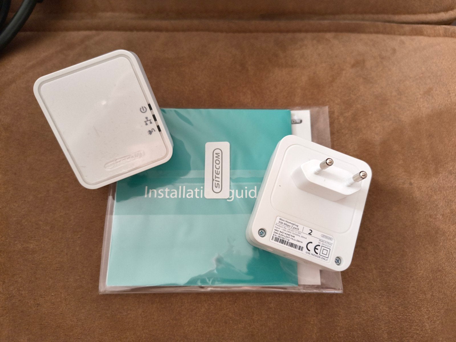 Sitecom Powerline Adapters (2 stuks) met installatiegids, Ophalen of Verzenden, Zo goed als nieuw, Sitecom
