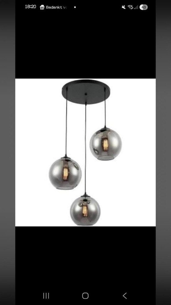 Plafondlamp, Ophalen, Gebruikt, Glas