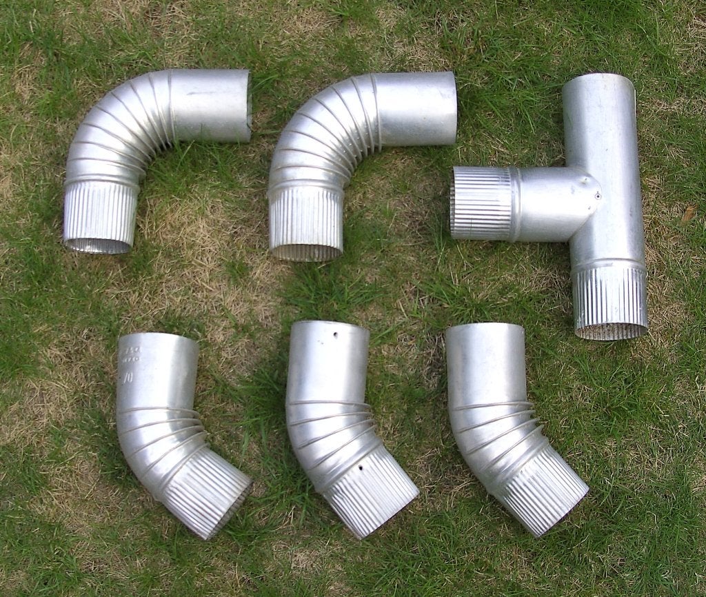 partij aluminium afvoer ventilatie bochten verlopen - Giveg, Bochten, Aluminium, Ophalen of Verzenden, Zo goed als nieuw
