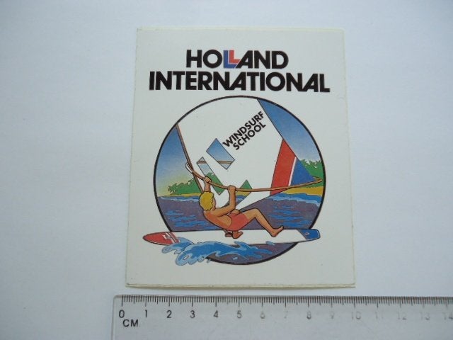sticker oud WINDSURF board surf board Holland int strip retr, Verzenden, Zo goed als nieuw, Bedrijf of Vereniging