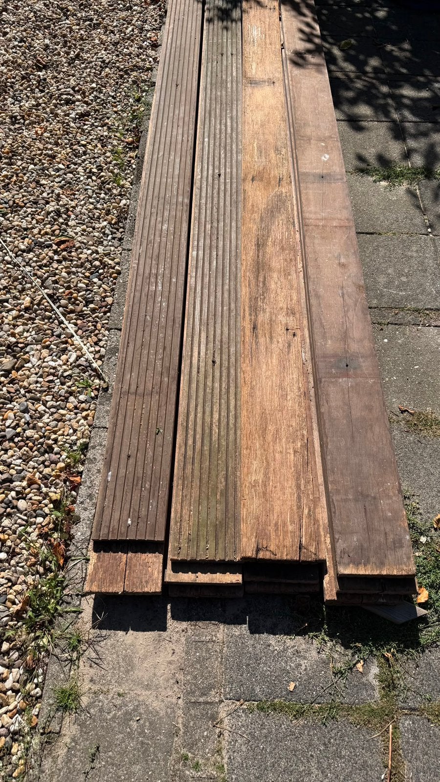 Hardhouten vlonder planken 6 m2 12 planken, Ophalen, Zo goed als nieuw, Hout
