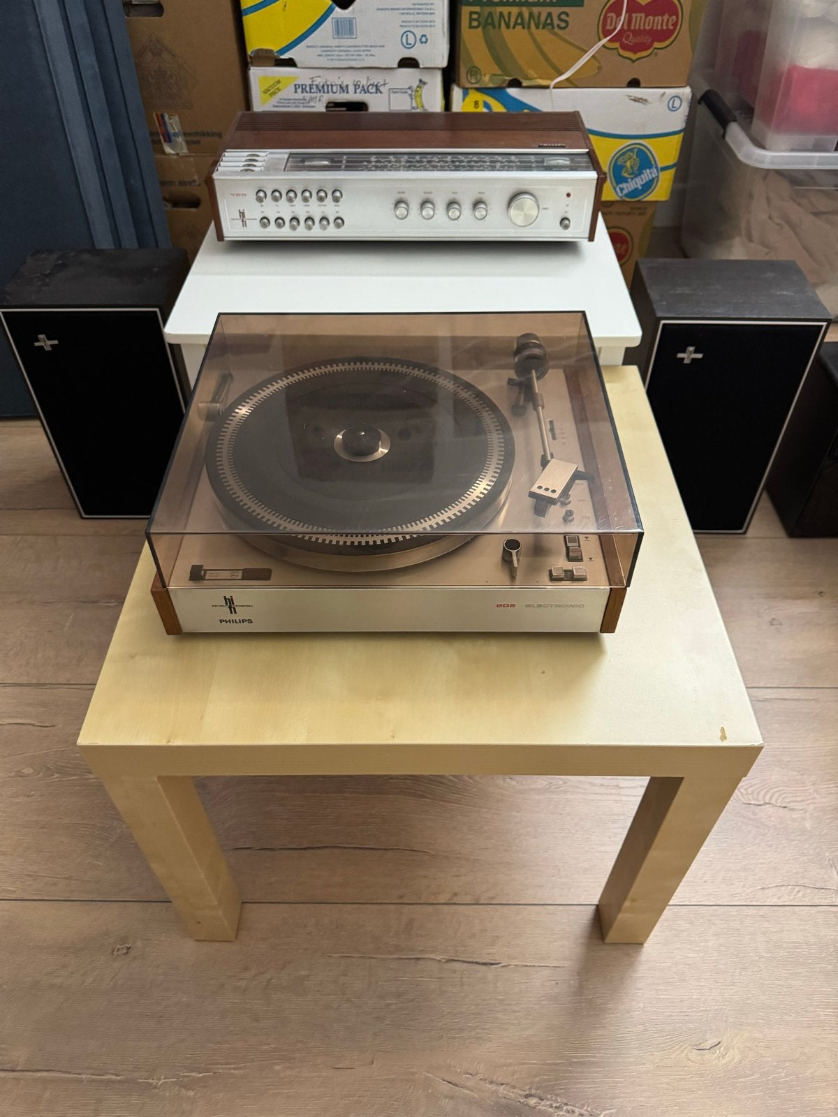 Vintage Philips Stereo Set: Platenspeler, Receiver, Speakers, Ophalen, Philips, Gebruikt, Tuner of Radio