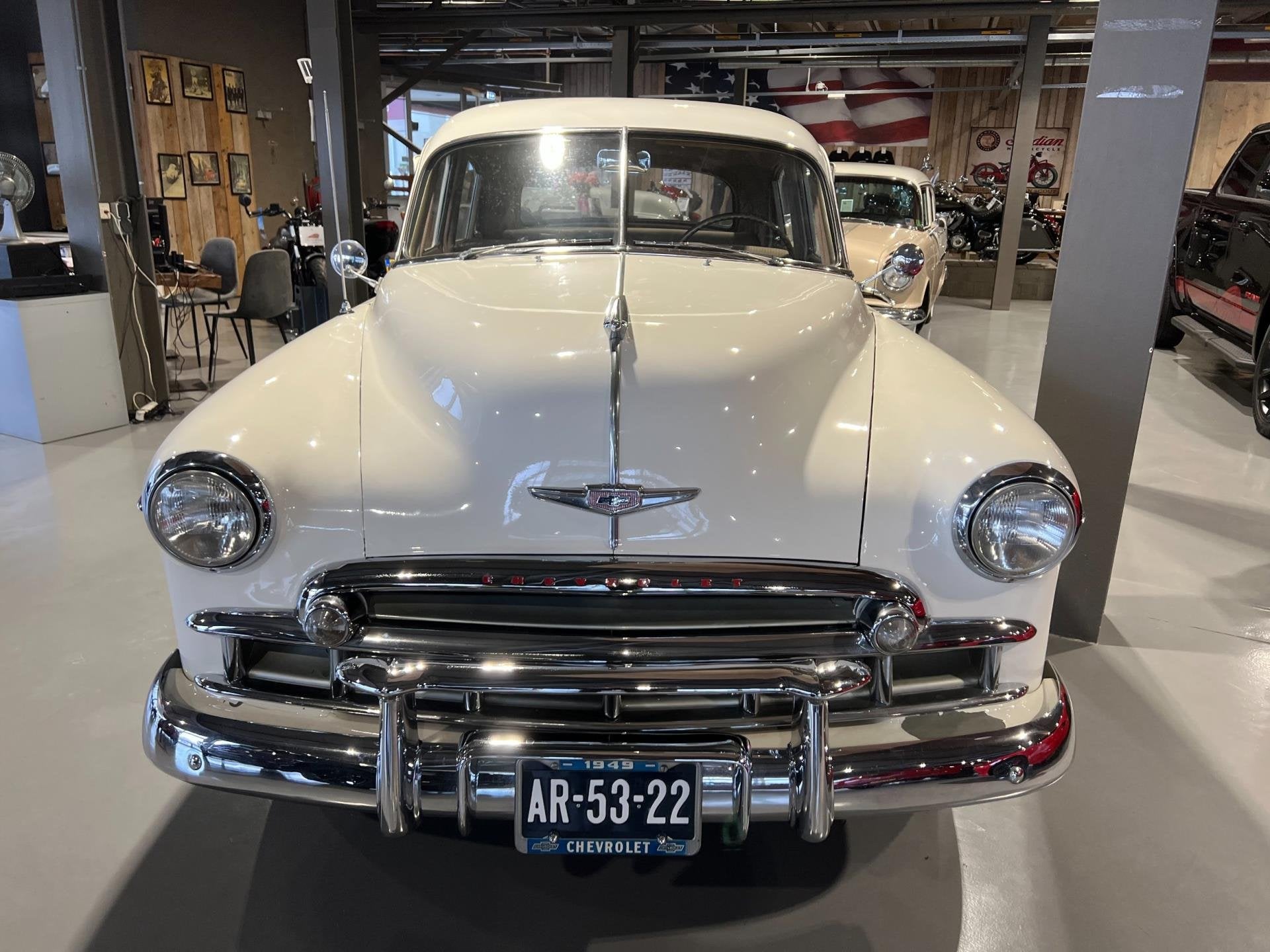 Chevrolet De Luxe 1949, Auto's, Chevrolet, Gebruikt, Wit, Handgeschakeld, 6 stoelen