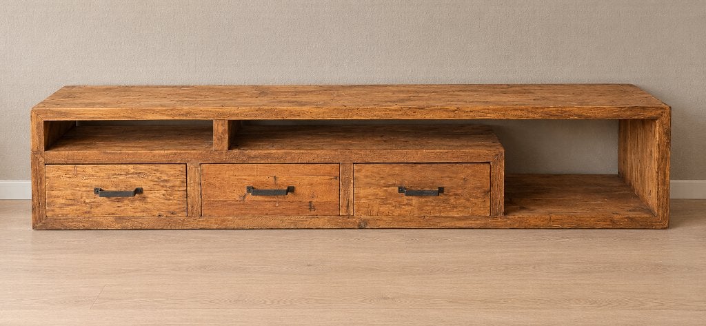 TV meubel dressoir, Ophalen, Gebruikt, Hardhout, 200 cm of meer