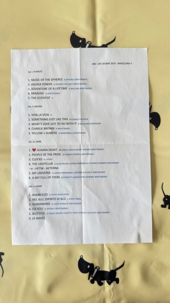 Coldplay - Setlist Music Of The Spheres Tour Barcelona, Drie personen of meer, Mei