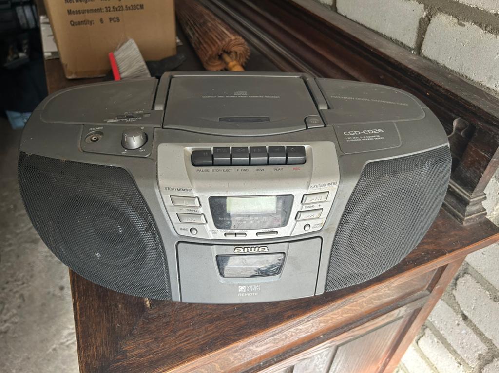 Aiwa CSD-ED26 Draagbare CD/Cassette Speler Radio, Overige merken, Gebruikt, Cassettedeck, Draagbaar