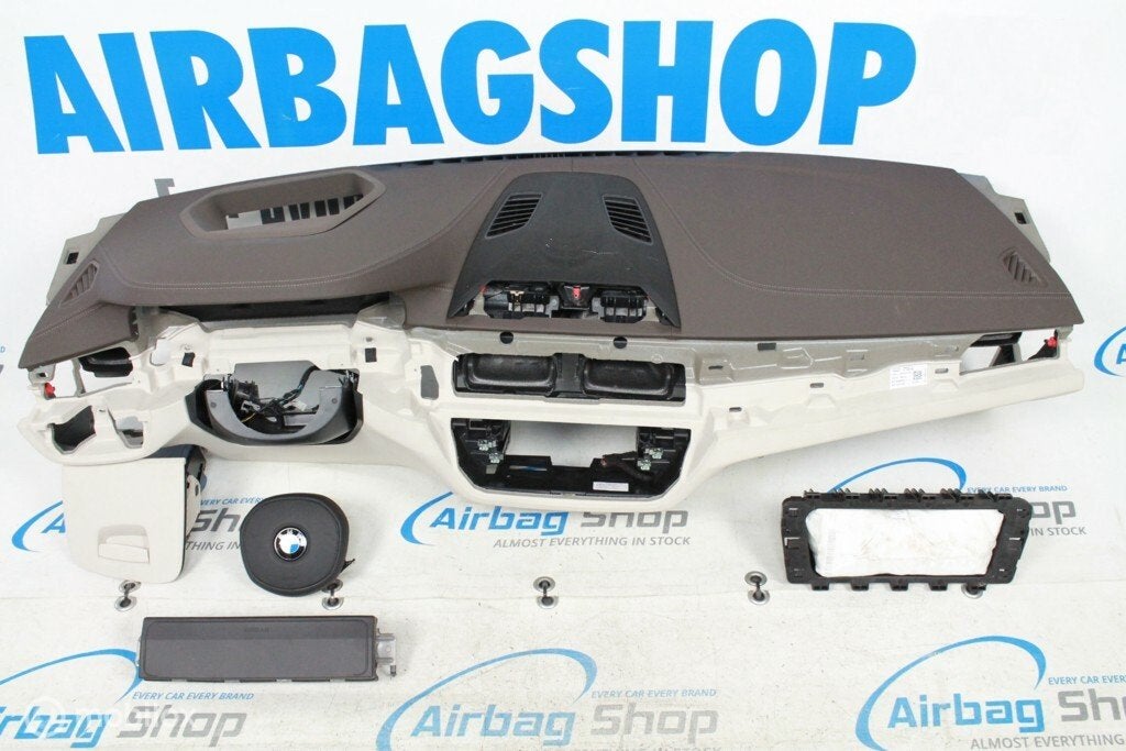 Airbag set Dashboard bruin wit HUD BMW 5 serie G30 2017-...., Gebruikt, Ophalen of Verzenden