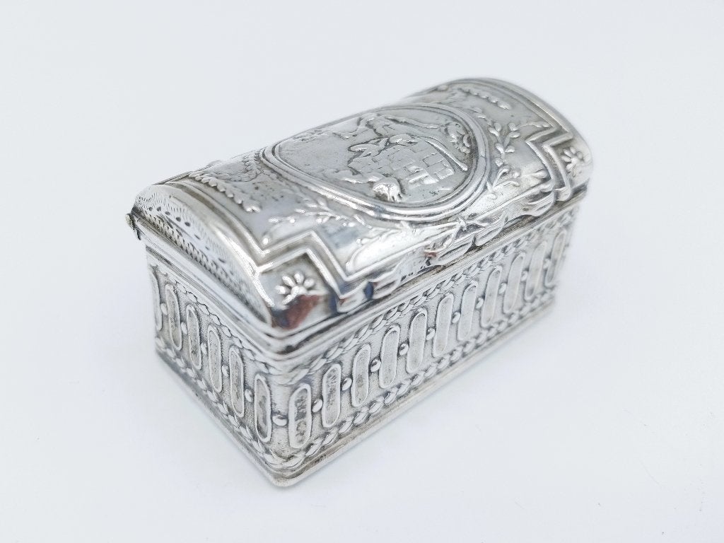 Zilveren snuifdoos, Bijbelse voorstelling, Amsterdam, 1806, Verzenden, Zilver