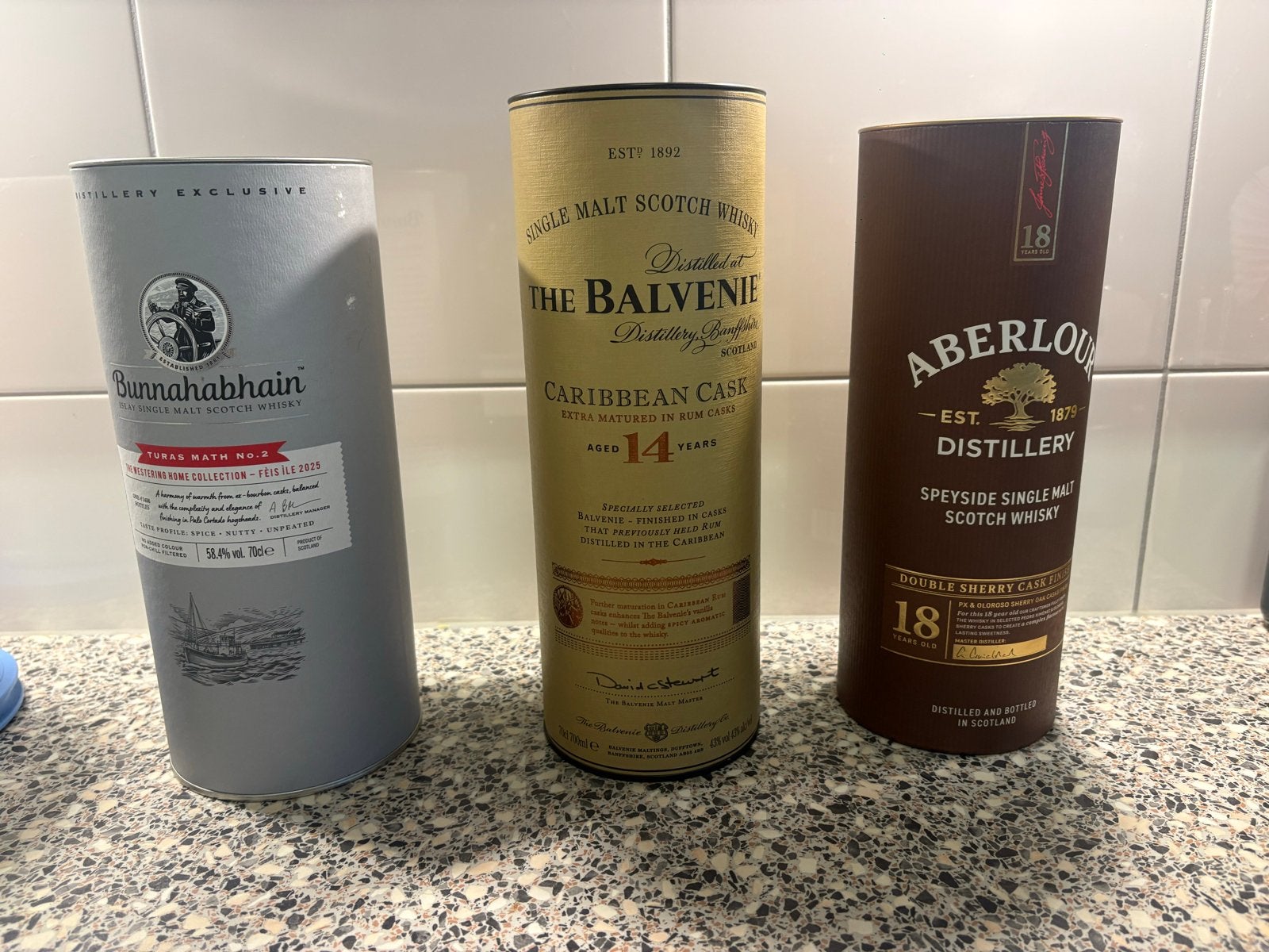 Whisky verzameling: Bunnahabhain, Balvenie, Aberlour, Verzamelen, Ophalen, Nieuw, Overige
