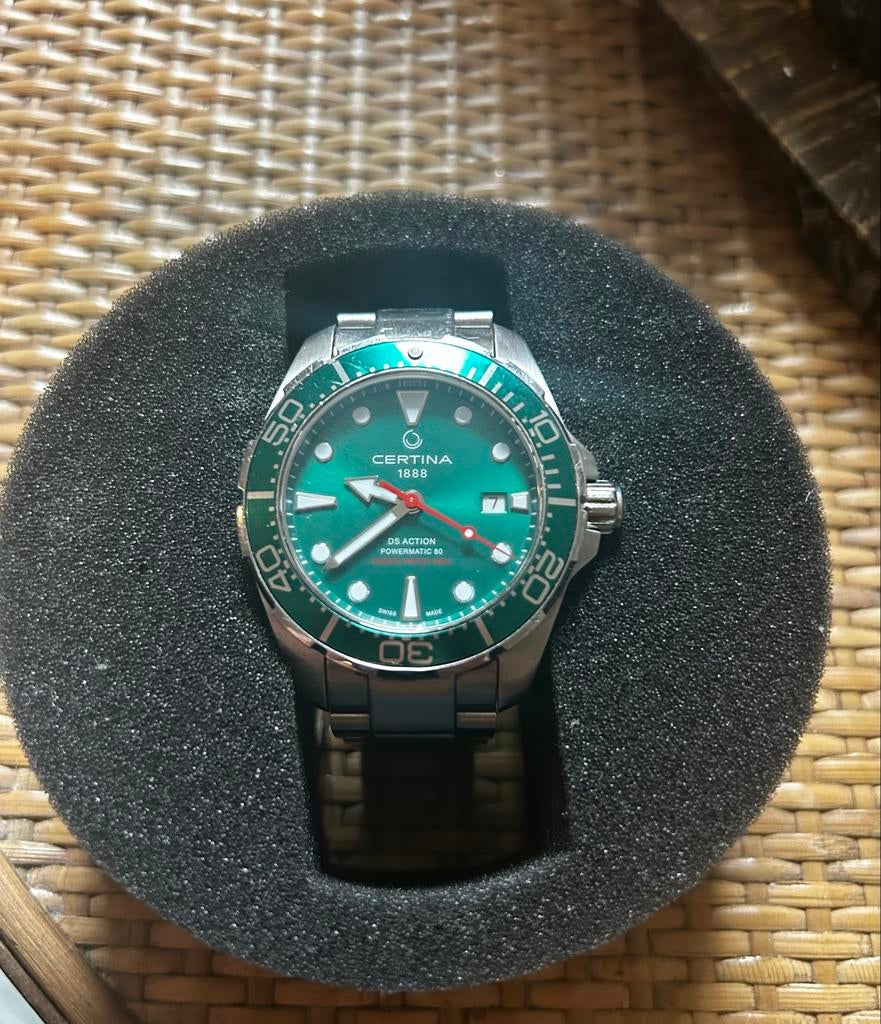 Certina DS Action Diver Groen Herenhorloge, Sieraden, Tassen en Uiterlijk, Horloges | Heren, Overige merken, Staal, Gebruikt, Staal