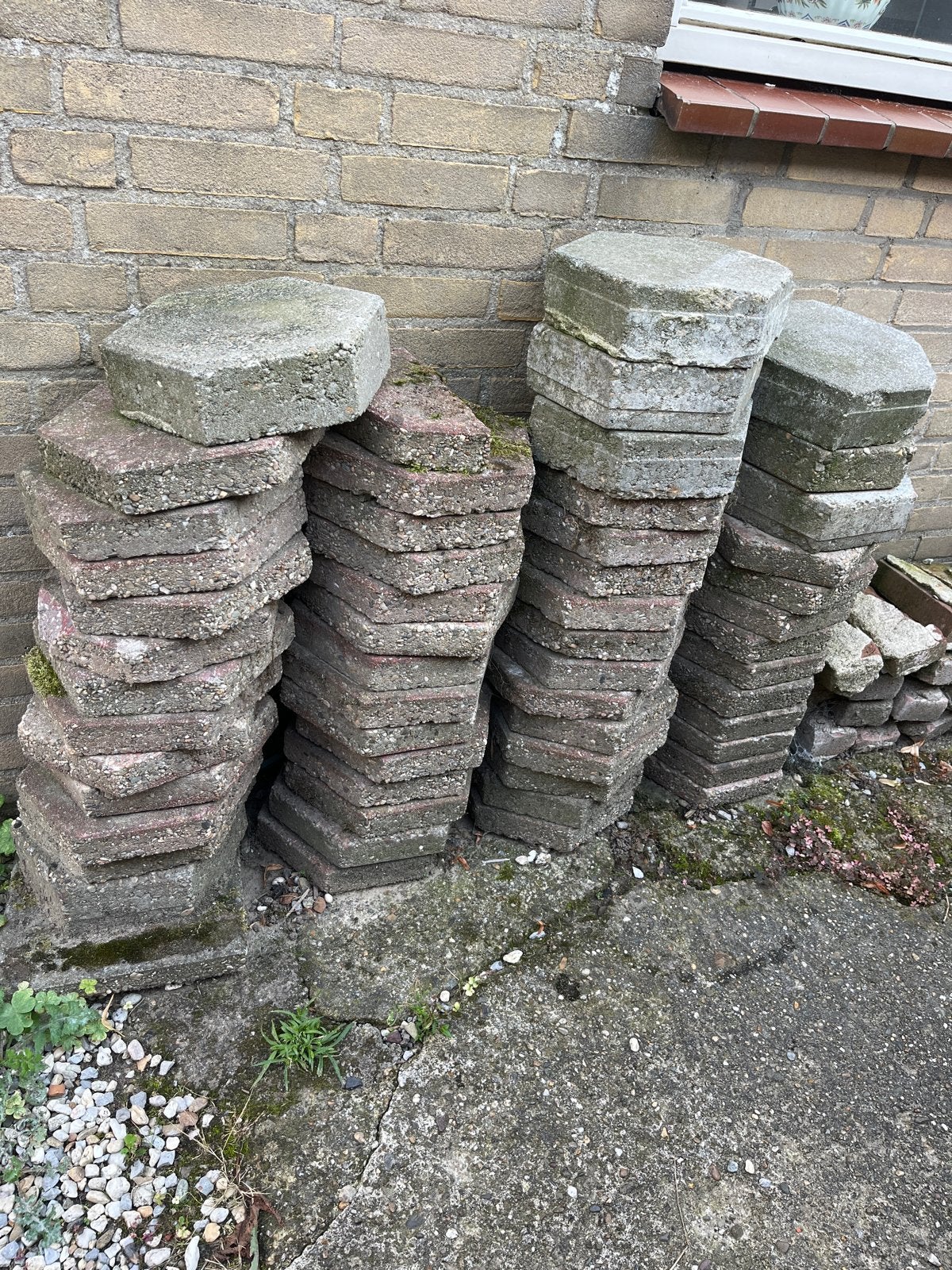 Gebruikte zeshoekige terrastegels/klinkers, Ophalen, Gebruikt, 10 m² of meer, Beton