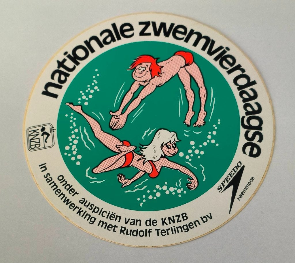 Sticker Nationale zwemvierdaagse (2), Ophalen of Verzenden, Zo goed als nieuw, Sport