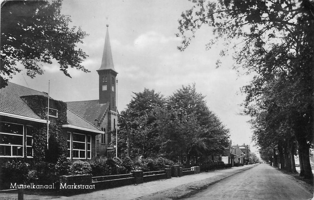 378-390-033 Musselkanaal Marktstraat, Verzamelen, Ansichtkaarten | Nederland, Verzenden, Voor 1920, Groningen