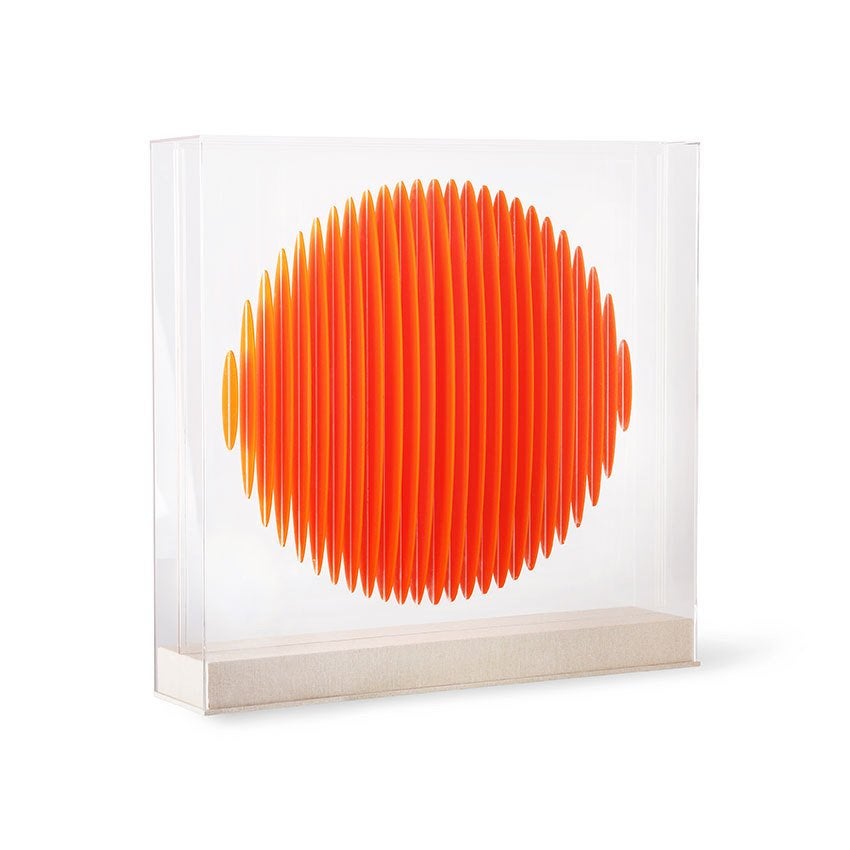 HKliving 3D Kunstwerk Oranje in Acryl Box, Ophalen, Oranje, Gemerkt, Object