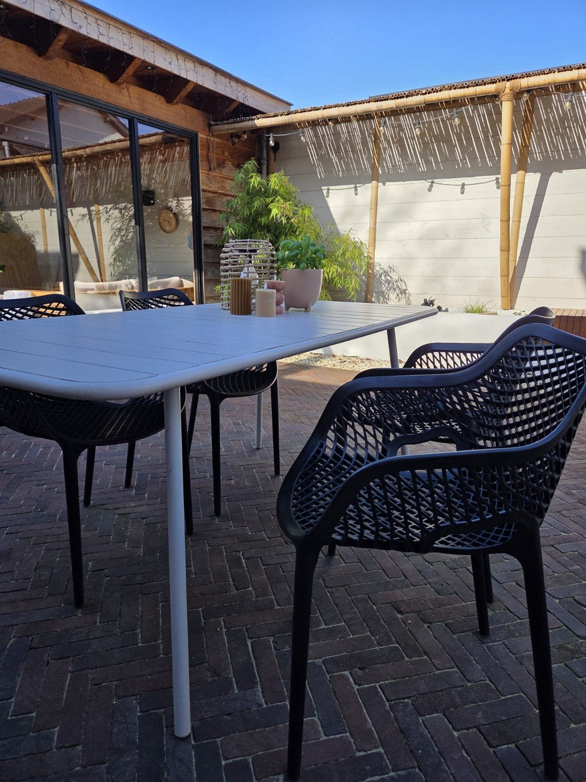 Tuinstoel Siesta Air XL Zwart - 4 stuks, Ophalen, Zo goed als nieuw