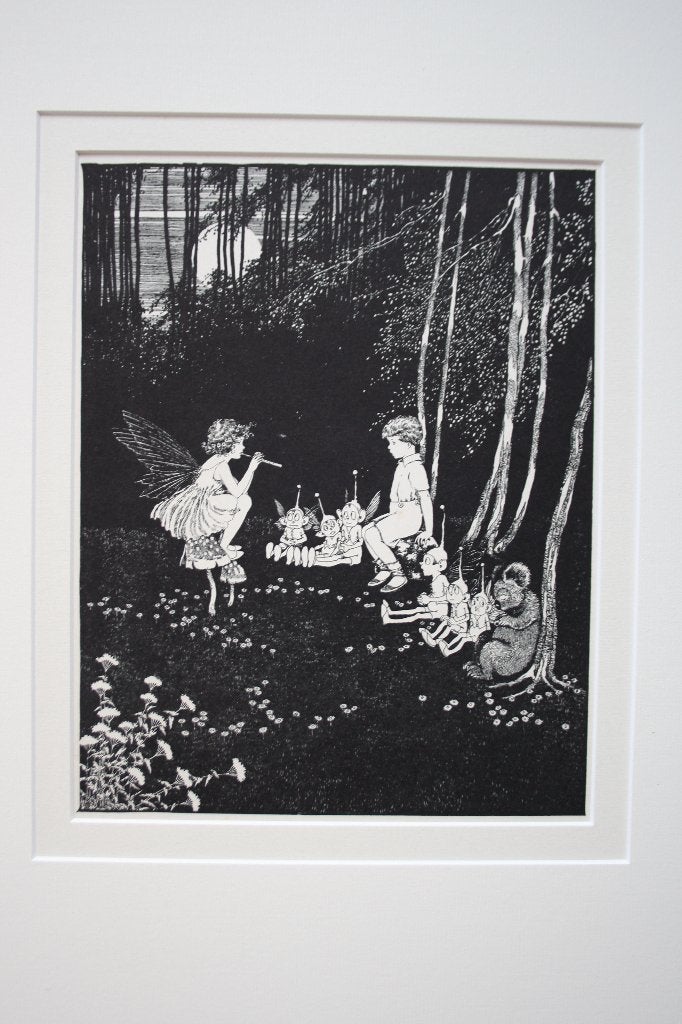 Australische kunst, zwart-wit illustratie uit Fairyland, Overige stijlen, Origineel werk, Ophalen of Verzenden, Tekening