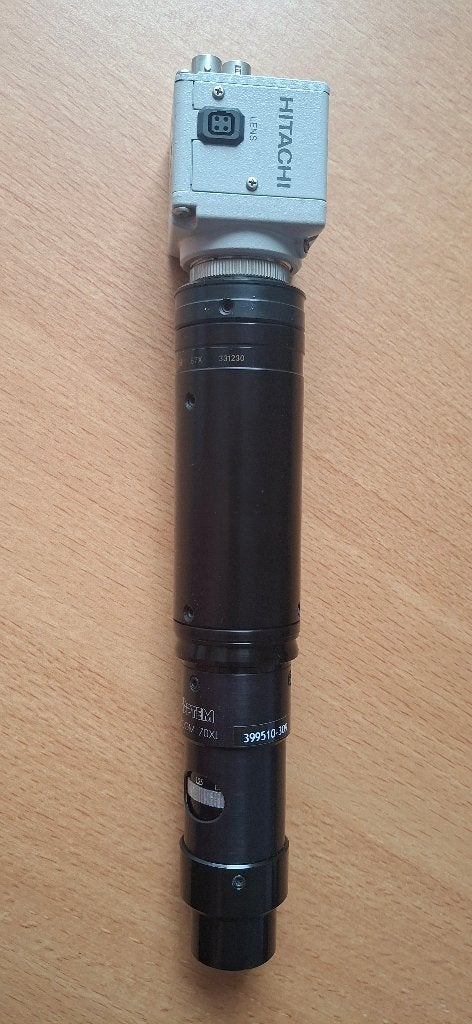 Optem 70XL Microscoop met Hitachi KP-D20AU Camera, Ophalen, Zo goed als nieuw, Minder dan 400x, Biologische microscoop