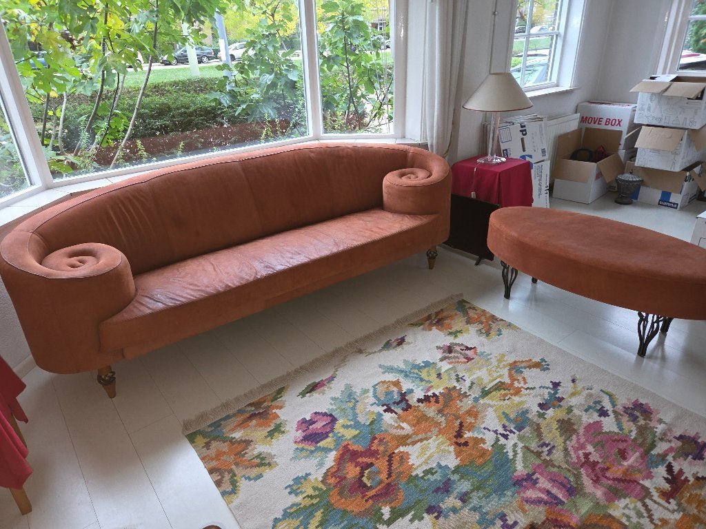 Design bank met hocker, Ophalen, Gebruikt, Design, Driepersoons