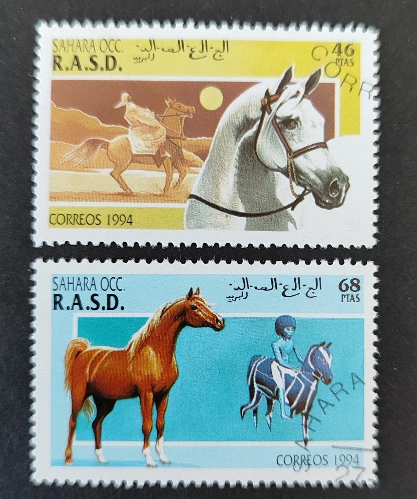 Sahara 0107002 paarden, Verzenden, Gestempeld, Oost-Azië