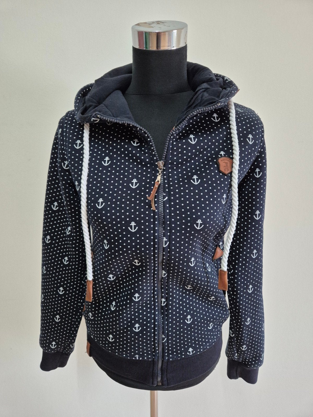 Blauwe Naketano Hoodie Ankerprint Maat S, Naketano, Verzenden