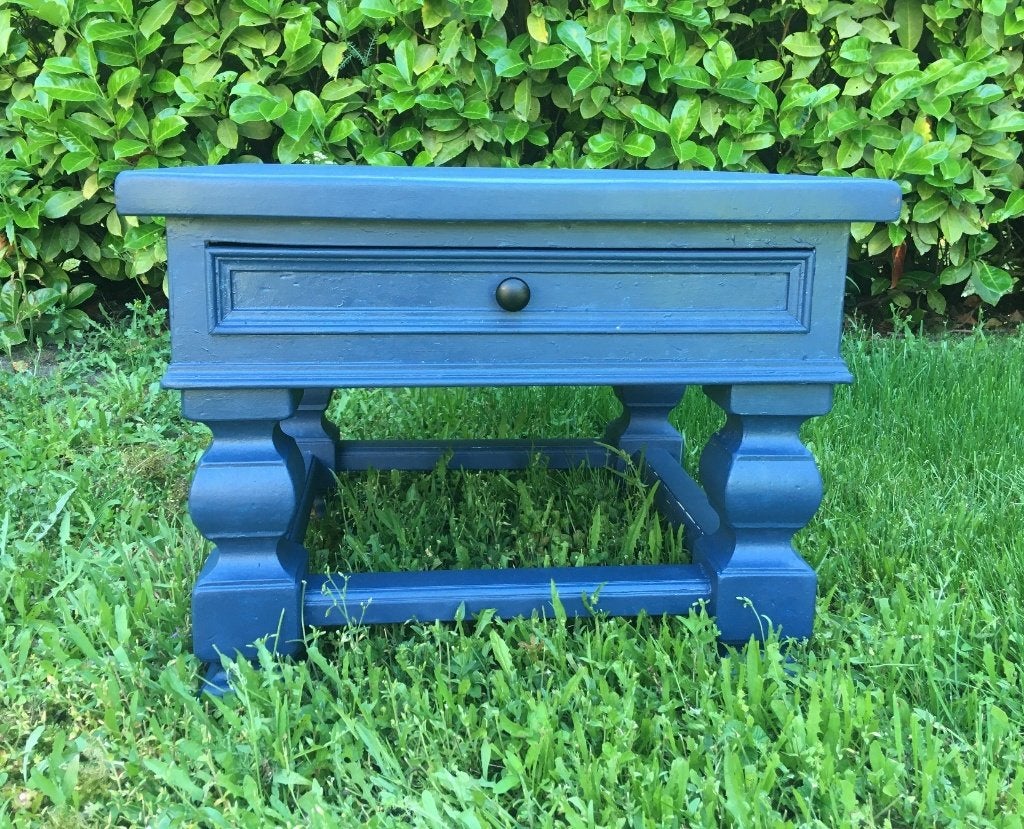 shabby restyled tafeltje - bijzettafel / salontafel, Gebruikt, Vierkant, 55 tot 75 cm, Hout