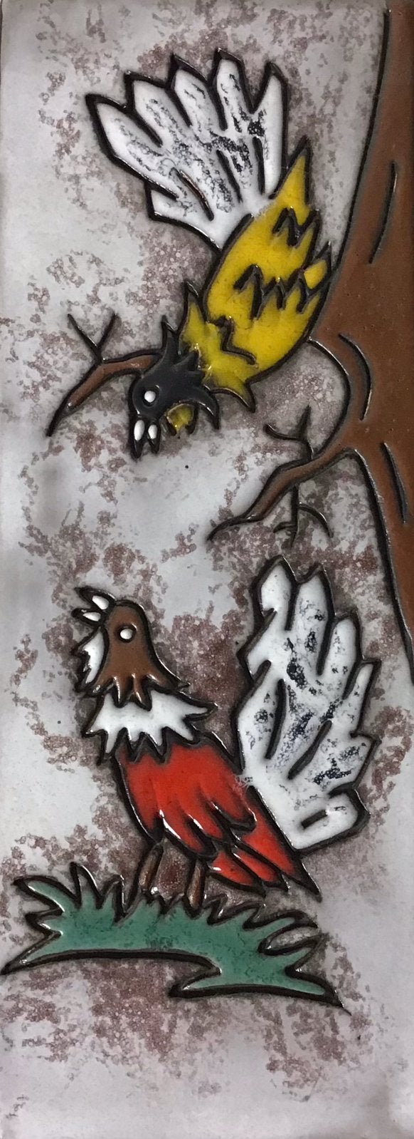 Vintage keramiek wandtegel Ruscha met vogels., Antiek en Kunst, Antiek | Wandborden en Tegels, Ophalen