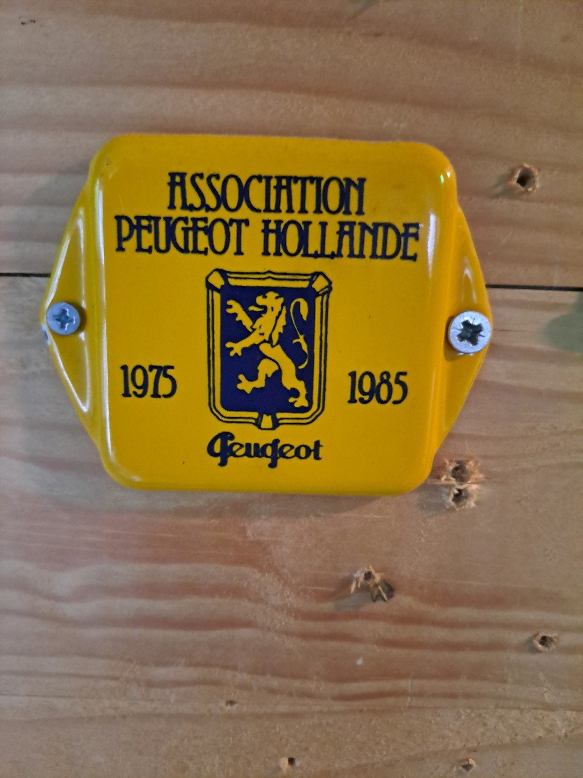 mooi klein oud emaille  deurpostje Peugeot, Verzamelen, Ophalen of Verzenden, Gebruikt, Reclamebord