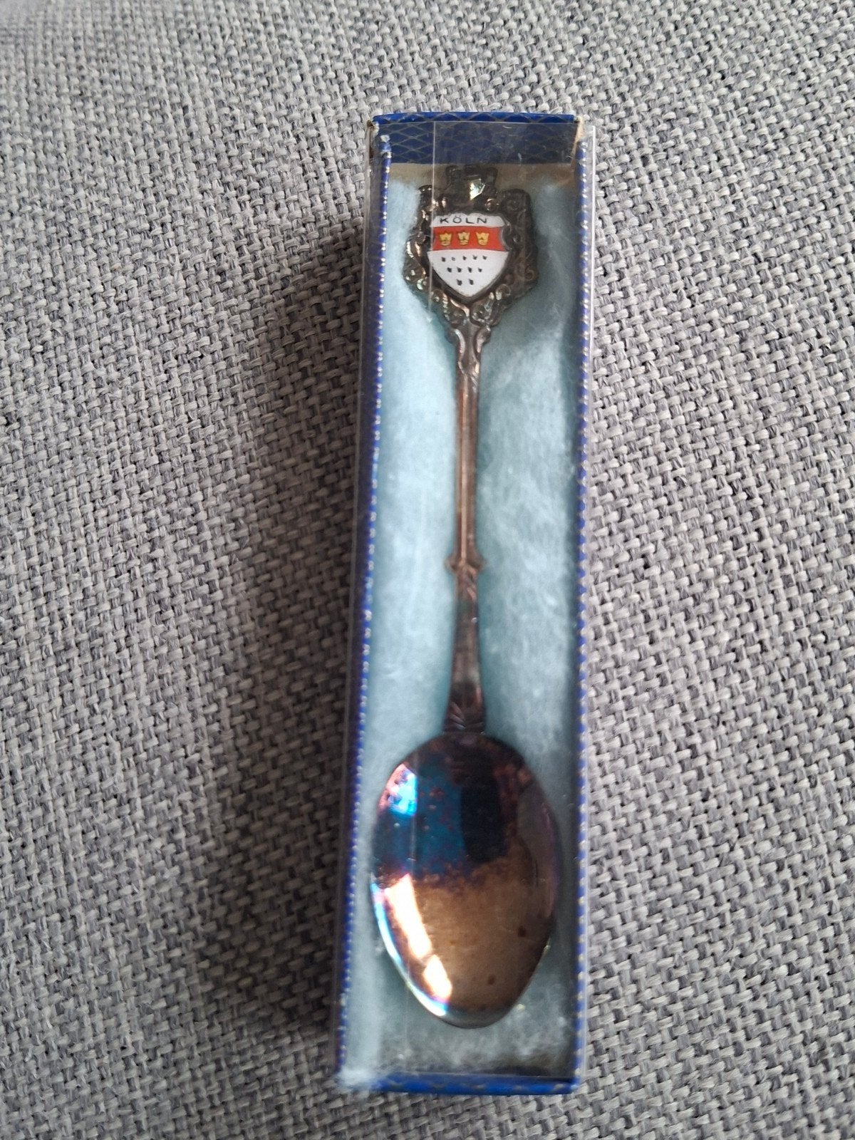 Vintage Verzilverde Souvenirlepel Keulen met Stadswapen, Ophalen of Verzenden