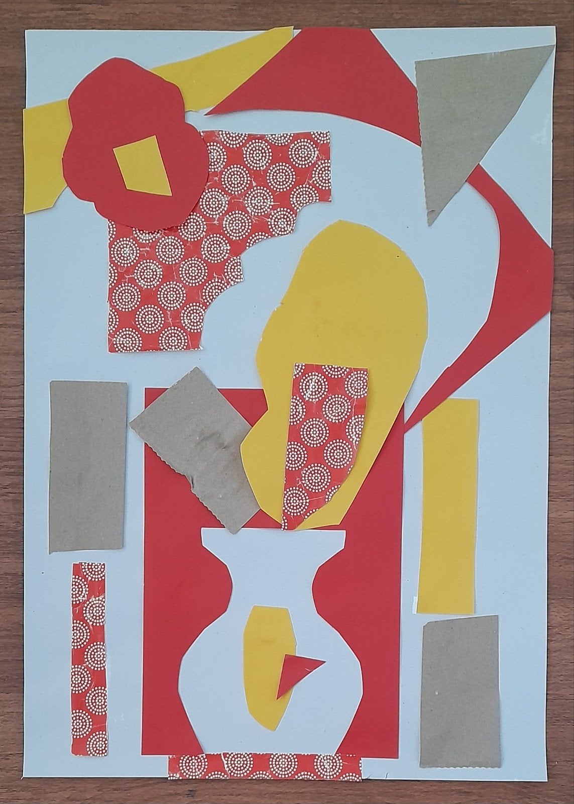Vaas bloemen knipsel schilderij, Antiek en Kunst, Ophalen of Verzenden