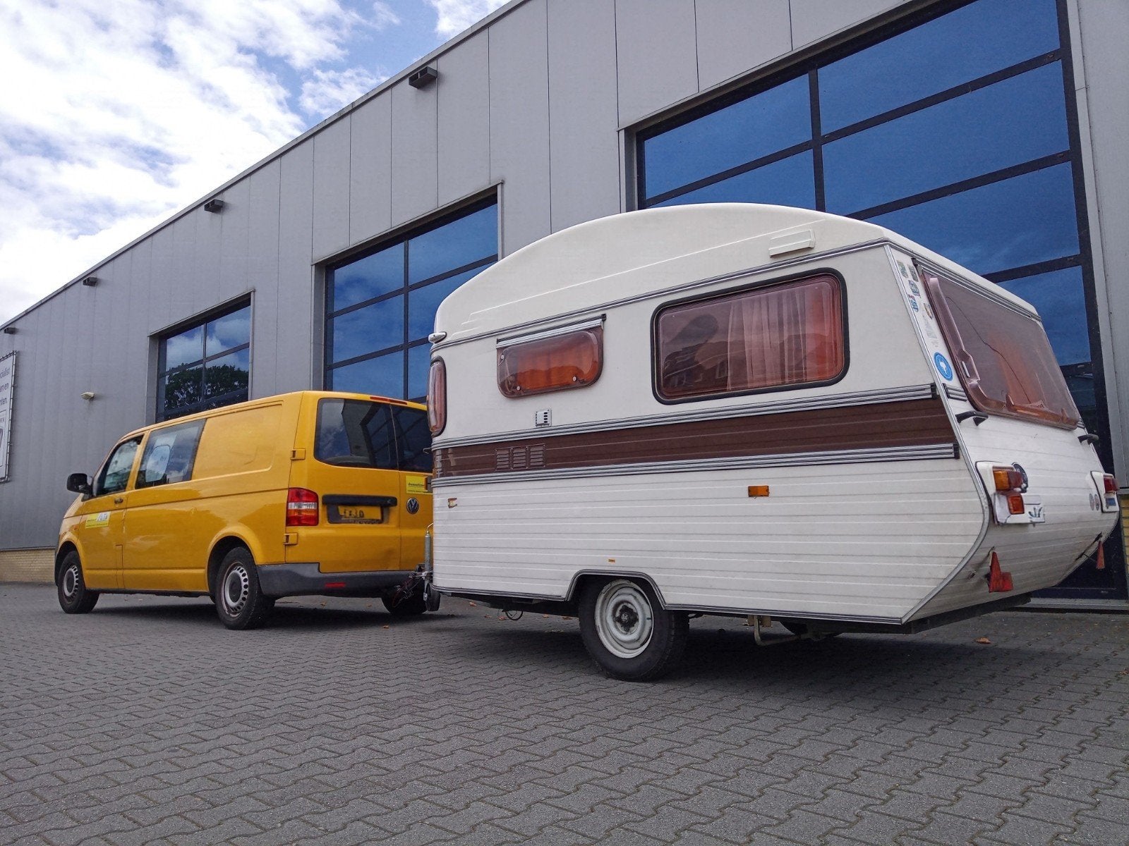 Vintage oldtimer caravan 1977 Constructam Condor 4, Ophalen, Meerkleurig, Tot en met 3, Aanwezig