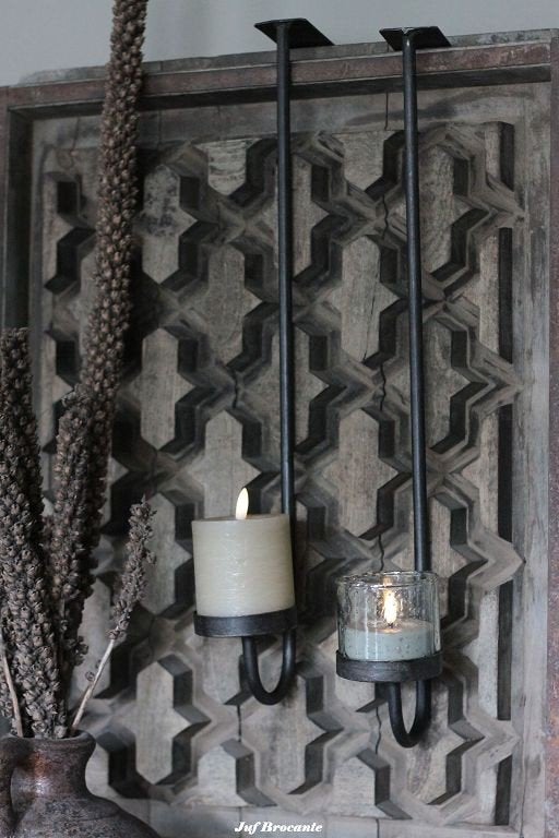 Smeedijzeren luikhanger / kasthanger/ kaarsenhouder, Www.jufbrocante.nl, Www.jufbrocante.nl, Nieuw, Ophalen of Verzenden