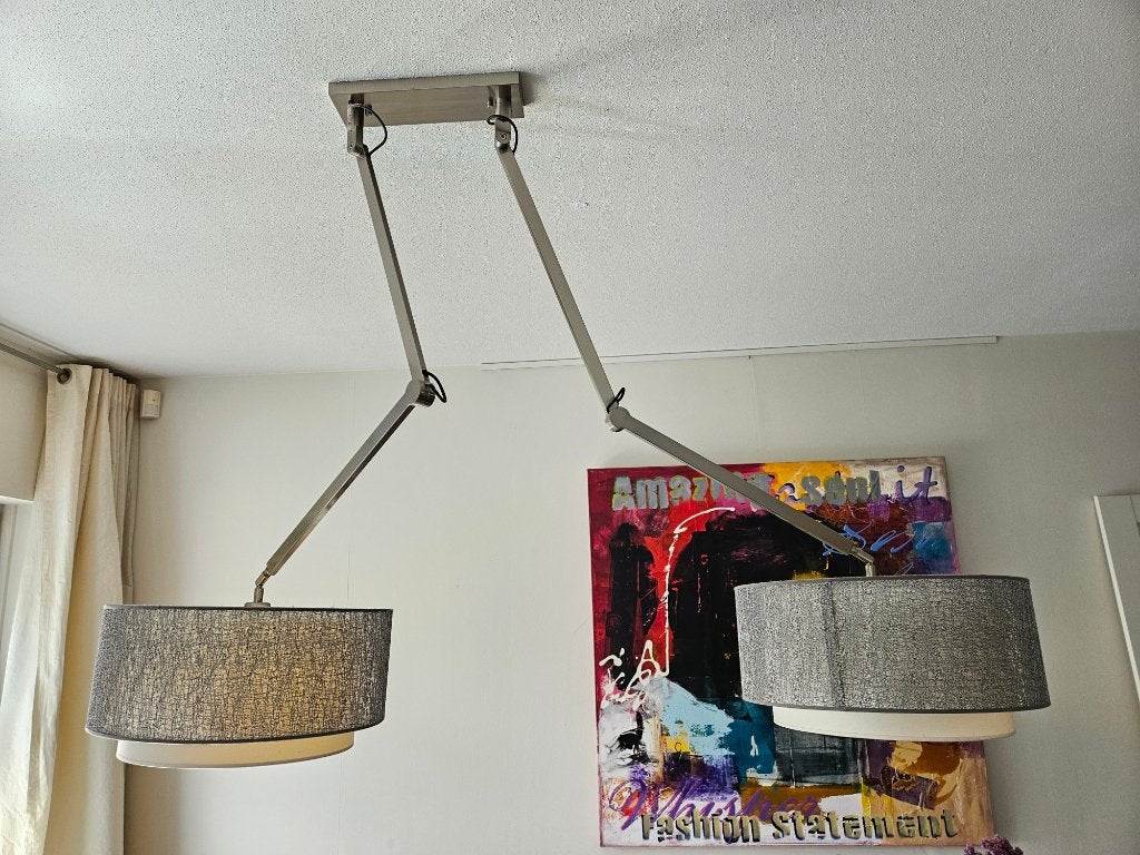 Moderne hanglamp keukentafel, Ophalen, Gebruikt, Kunststof, E27 (groot)