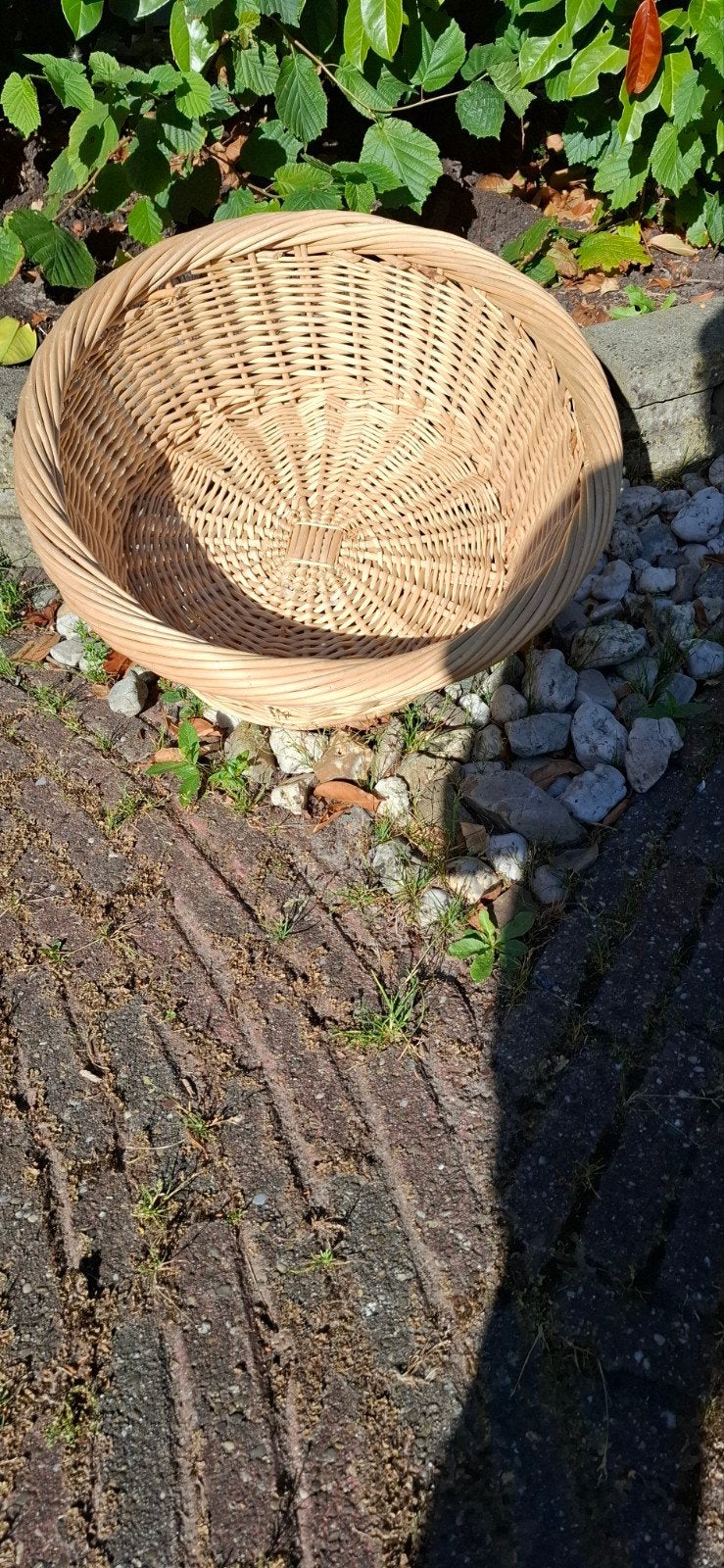 Mooie ronde rieten mand - 50x50x20 cm, Ophalen, Gebruikt, Gevlochten, Mand