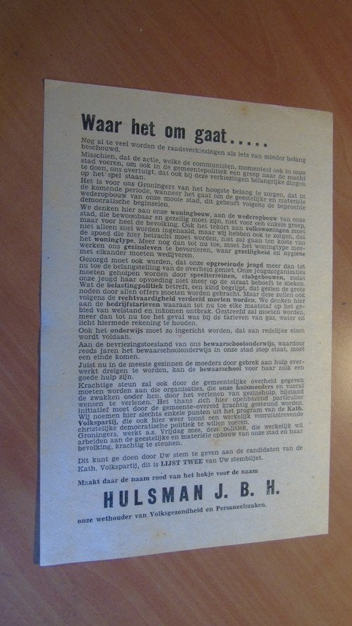 Folder Katholieke Volkspartij, Ophalen of Verzenden, Gelezen, Nederland
