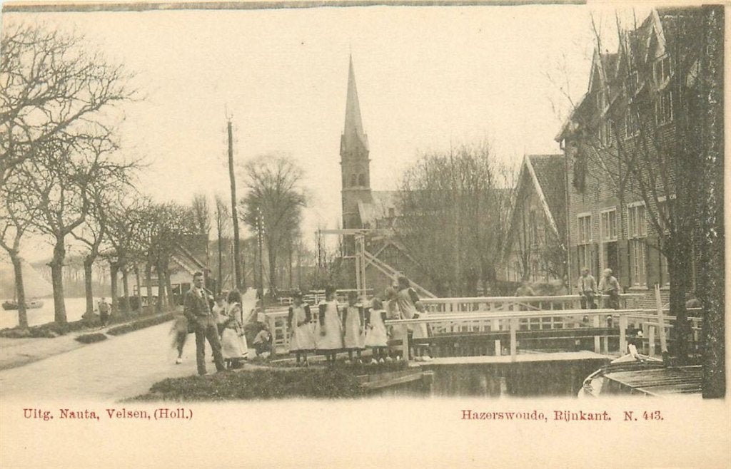 701-180-007 Hazerswoude Rijnkant, Verzamelen, Ansichtkaarten | Nederland, Verzenden, Voor 1920, Zuid-Holland