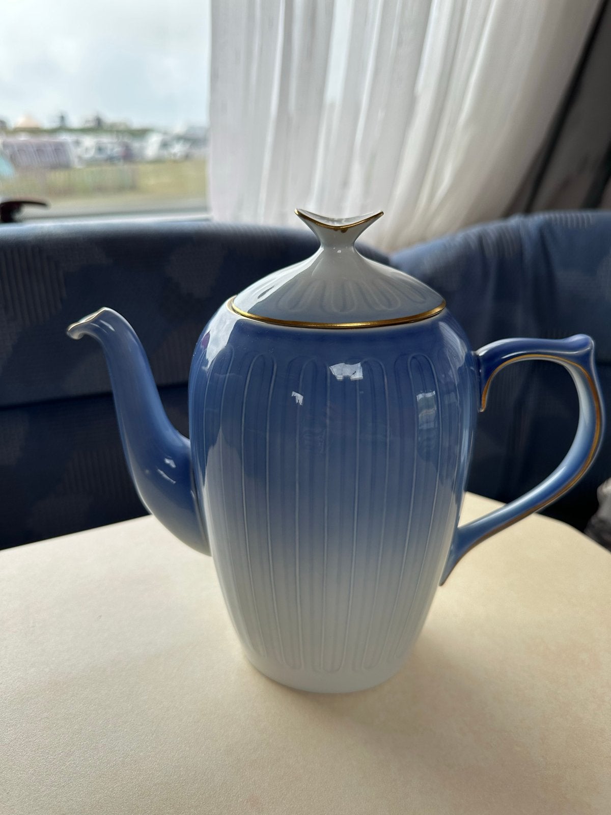 Vintage Bing & Grøndahl Koffiepot - Blauw/Wit, Ophalen of Verzenden