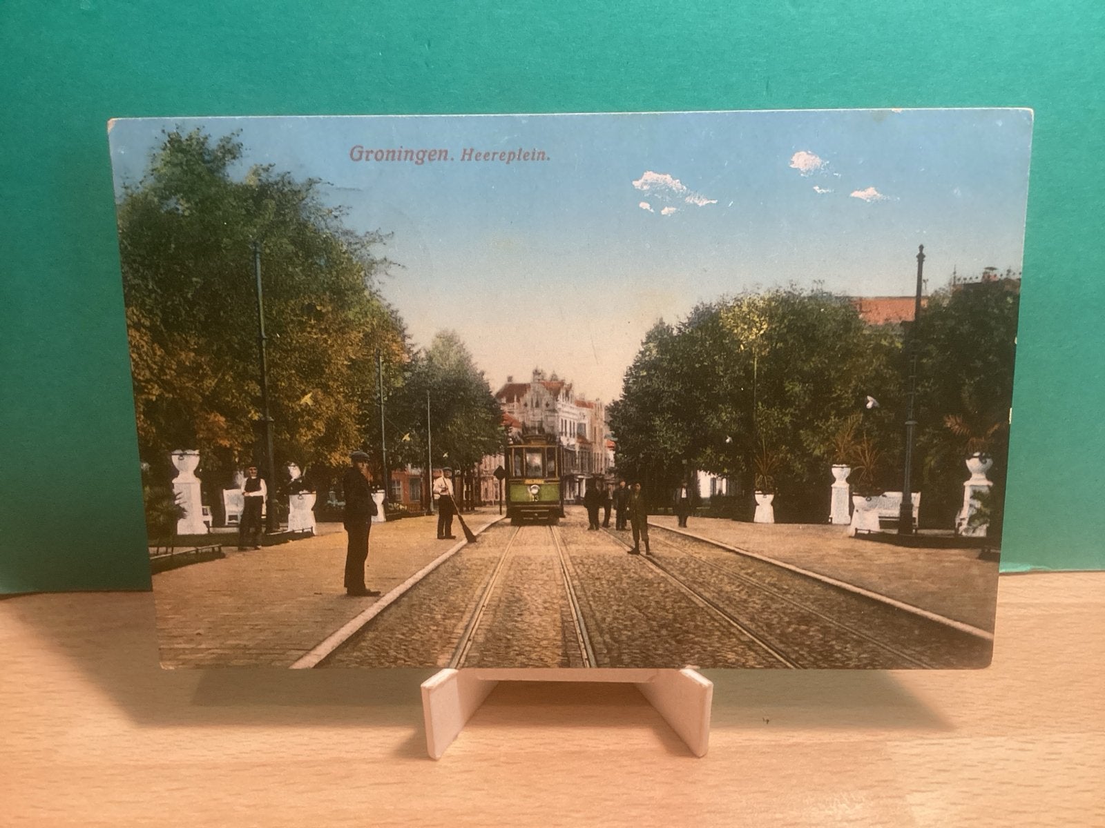 Groningen, Heereplein - Tram.     931, Ophalen of Verzenden, Voor 1920, Gelopen, Groningen
