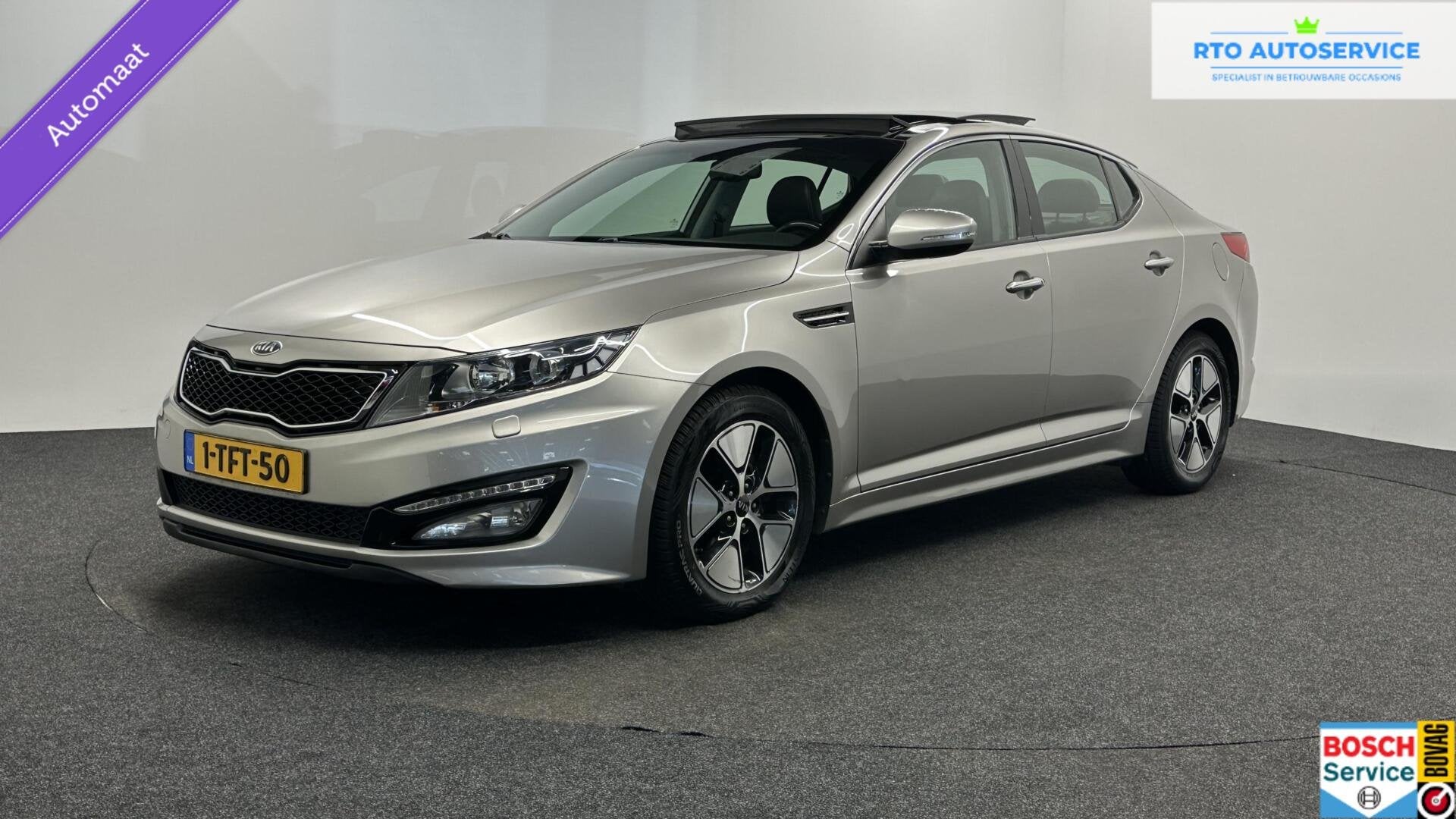 Kia Optima 2.0 CVVT Hybrid Super Pack PANO AUTOMAAT STOELVER, Auto's, Kia, Gebruikt, Zwart, 4 cilinders, Met garantie (alle)