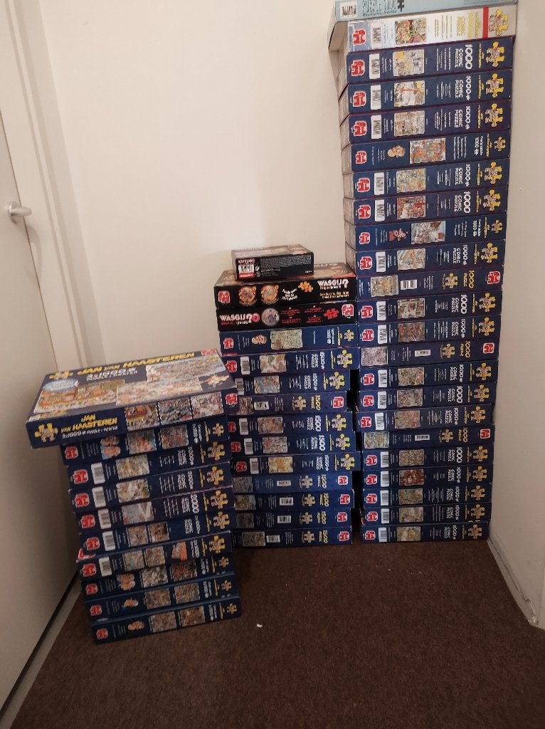 Veel JvH puzzels en 3 Wasgij, Ophalen, 500 t/m 1500 stukjes, Zo goed als nieuw, Legpuzzel