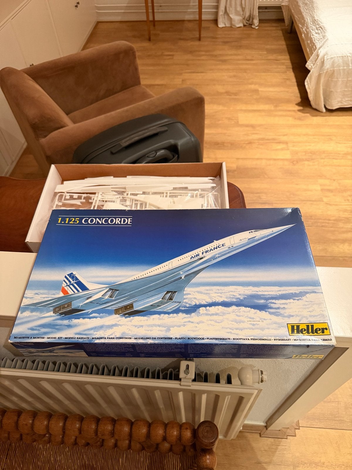 Heller 1:125 Concorde Air France modelbouw kit, Ophalen, 1:72 tot 1:144, Nieuw, Vliegtuig
