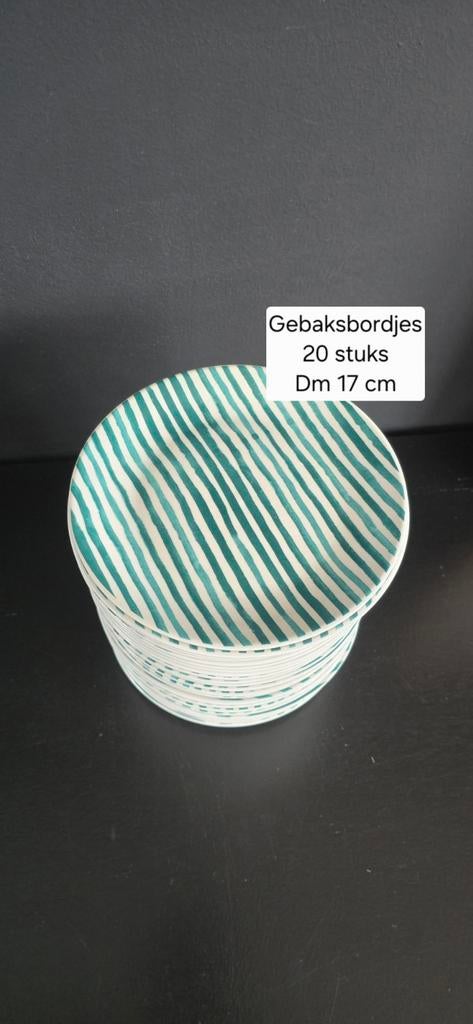 Gebaksbordjes rond 20 stuks, Ophalen of Verzenden, Zo goed als nieuw